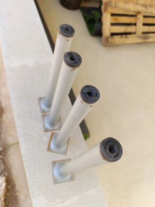 4 Patas Aluminio 30cm Base Cuadrada