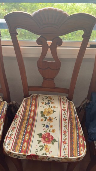 6 Sillas de Comedor Madera Tapizadas