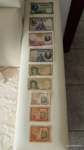 Lote 9 Billetes Antiguos España Pesetas