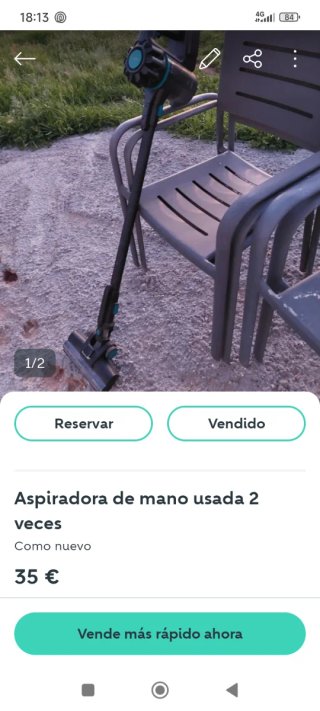 Aspirador de mano sin cable