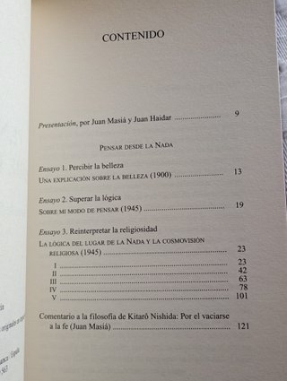 'Pensar desde la Nada', K. Nishida (Sígueme, 2006)