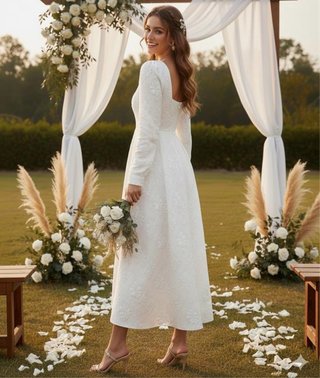 Vestido Novia Brocado Blanco