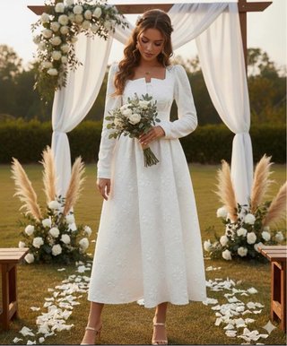 Vestido Novia Brocado Blanco