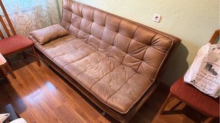 Sofá vintage marrón piel