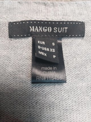 Camiseta Mango Gris Manga Corta Mujer tallaS