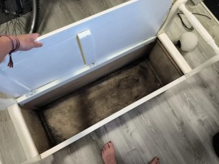 Baúl sillón de madera blanco