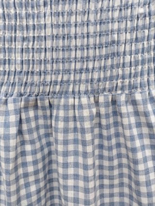 Falda larga cuadros azul y blanco