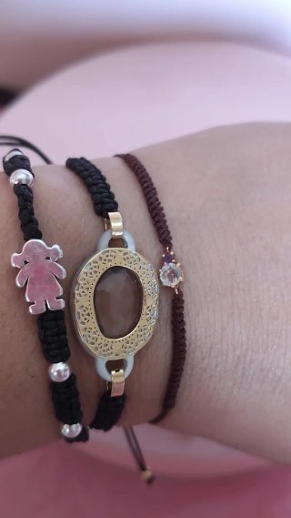 Pulsera Tous Oro 18 kt prasiolita y cordon