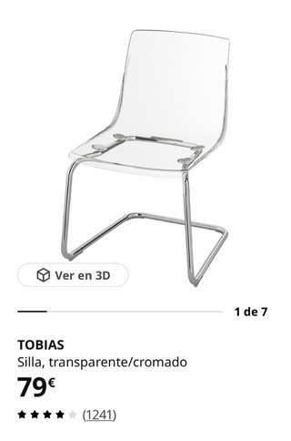 4 Sillas TOBIAS transparente/cromado