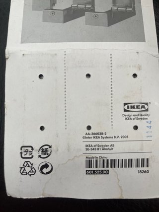 IKEA BJÄRNUM Ganchos/Colgadores Pared