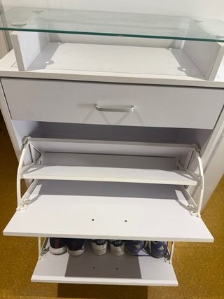Zapatero Mueble Blanco con Cristal