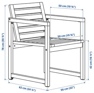 Silla de exterior madera maciza Ikea