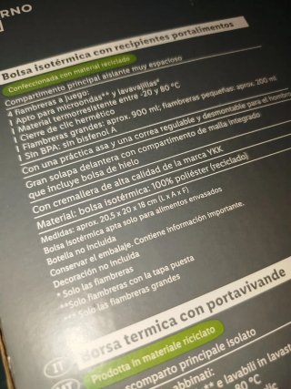 Bolsa isotérmica con recipientes