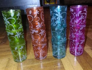 12 Vasitos Decorados Pequeños.Venta en mano