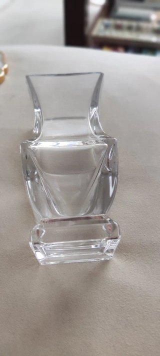 Jarrón Cristal Sevres Vintage Dorado