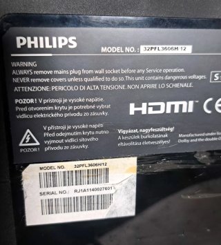 Televisor Philips 32PFL3606H/12 HD Negro