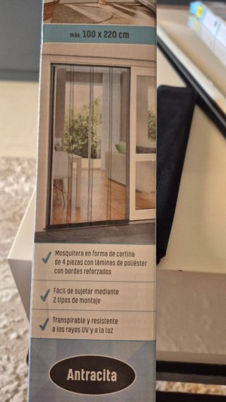 Cortina Mosquitera Antracita 100x220cm