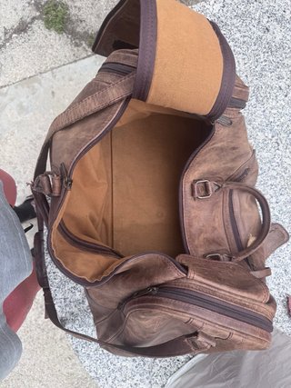 Bolsa de viaje de cuero marrón
