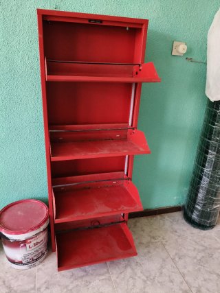 Zapatero Metálico Rojo 4 Niveles