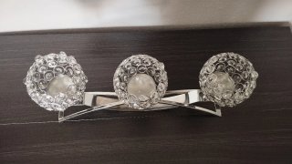 Candelabros de cristal plateados