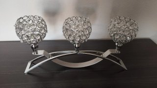 Candelabros de cristal plateados