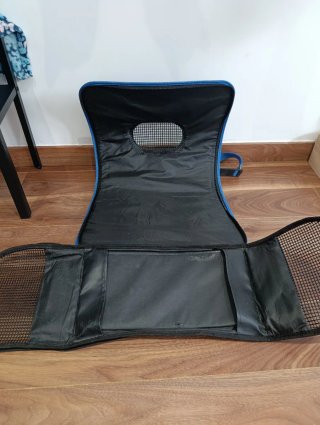 Transportín para mascotas azul y negro