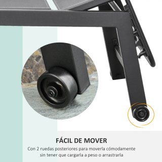 Tumbona de Jardín Aluminio Gris