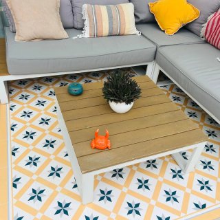 Conjunto de Sofá Exterior Gris y Multicolor