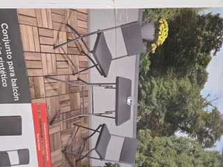 Conjunto mesa y sillas terraza plegables