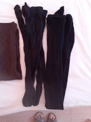Lote 4 Medias Panty Talla M Negras Marrones