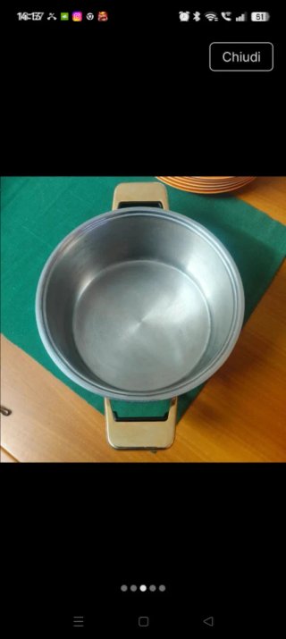 Pentola acciaio inox manici oro
