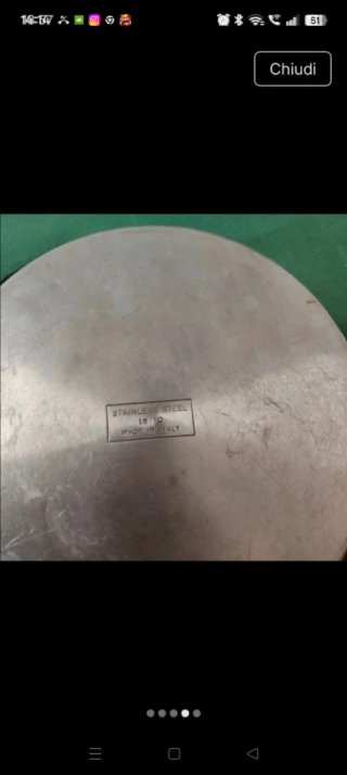 Pentola acciaio inox manici oro