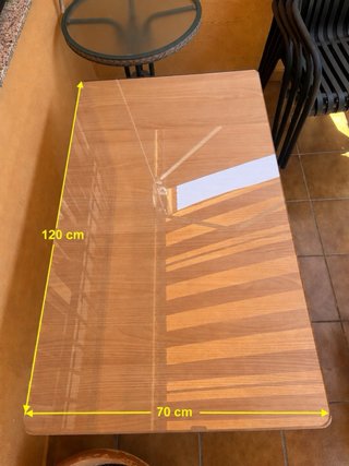 Mesa camilla madera 120x70 cm con cristal