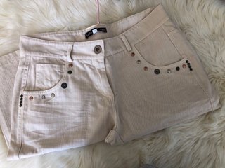 Bermuda Boutique Beige con Tachuelas