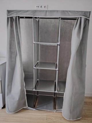 Armario Tela Gris 118x45x168