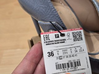 Zapatos tacón Zara azul/gris talla 36