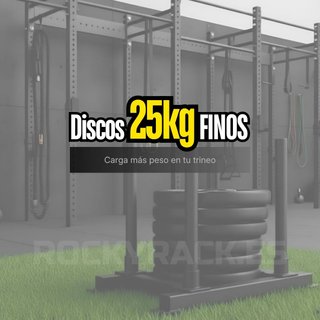 Disco Pesas 25kg triple grip con agarres asas 50mm