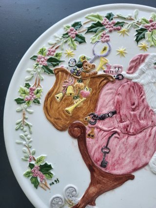 Piatto Decorativo Vintage Babbo Natale