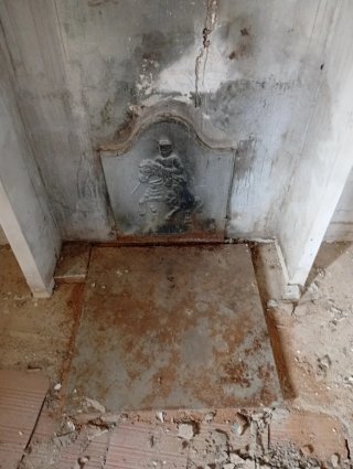 Chapa decorativa chimenea metal/piedra