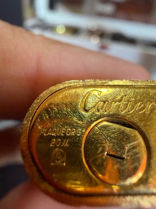 Mechero Cartier Paris Dorado Chapado en oro de 20