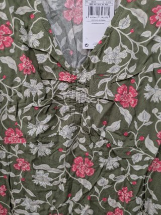 Vestido Mango floral verde y rosa Talla XXS