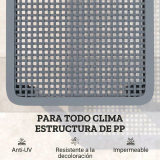 Tumbona Reclinable Jardín Exterior Gris