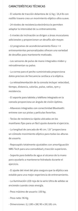 Elíptica Adidas Profesional