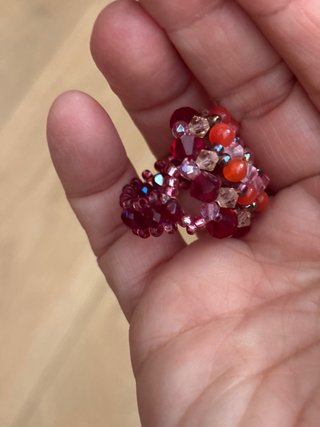 Anillo Cristales Swarovski Rosa y Rojo