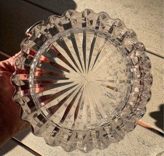 Cubitera cristal tallado vintage asas metal