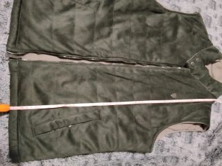 Chaleco doble faz acolchado hombre beige/verde