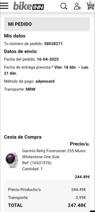 Garmin Forerunner 255 Music Blanco