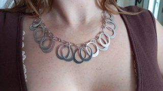 Collar de plata con aros