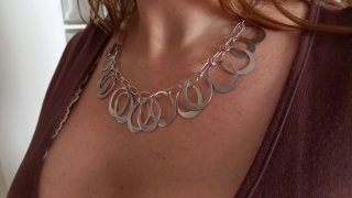 Collar de plata con aros