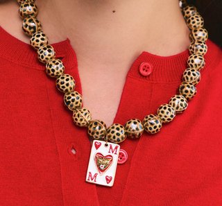 Collar Minerva Carta Póker Corazón Leopardo